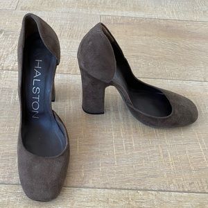 Brown Suede Halston Heels